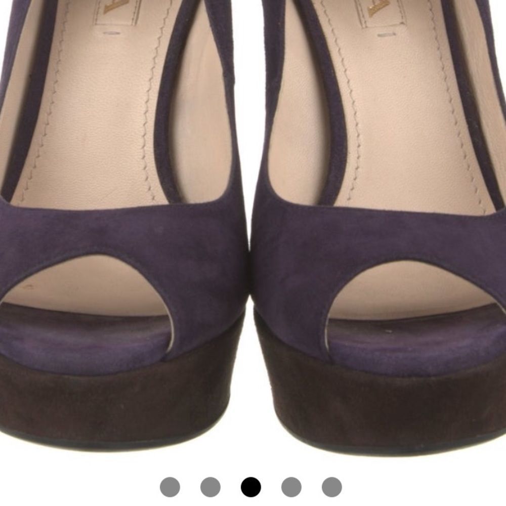 Purple Wedge Heel Mary Jane Shoes - Picture 6 of 10